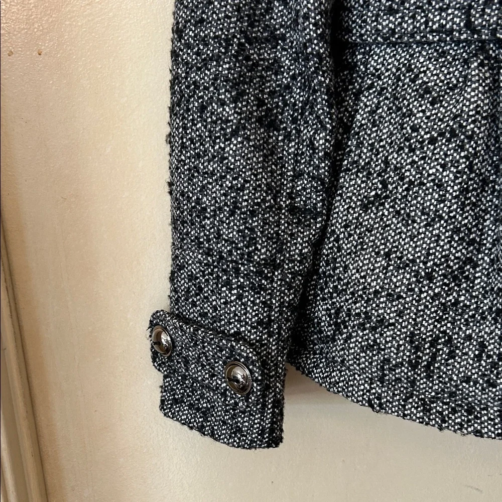 Pink Envelope Black and WhiteTweed Pea Coat size M - Picture 4 of 12
